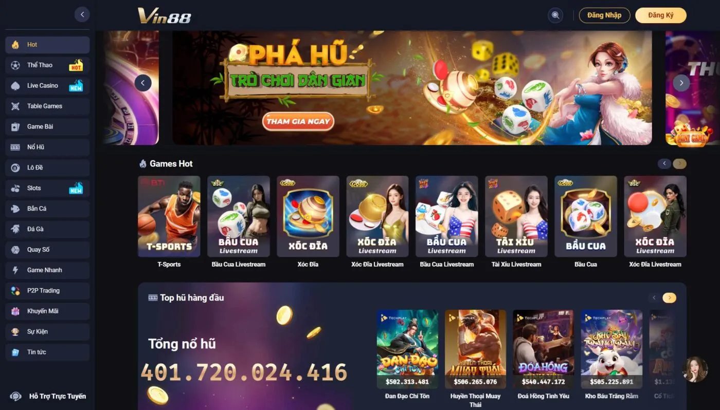 Trải Nghiệm Đỉnh Cao Cùng Nhà Cái Vin88 - Thiên Đường Cá Cược 2 Vin88 - Nhà cái trực tuyến uy tín top đầu thị trường cá cược